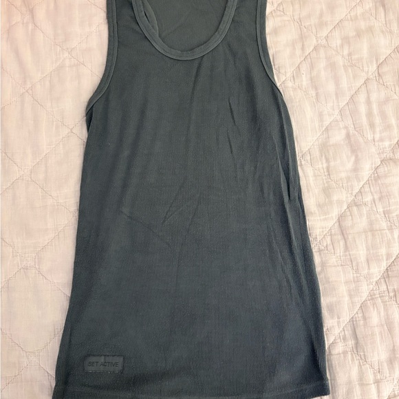 SET Active Tops - SET Active Dark Gray Muscle Tee
